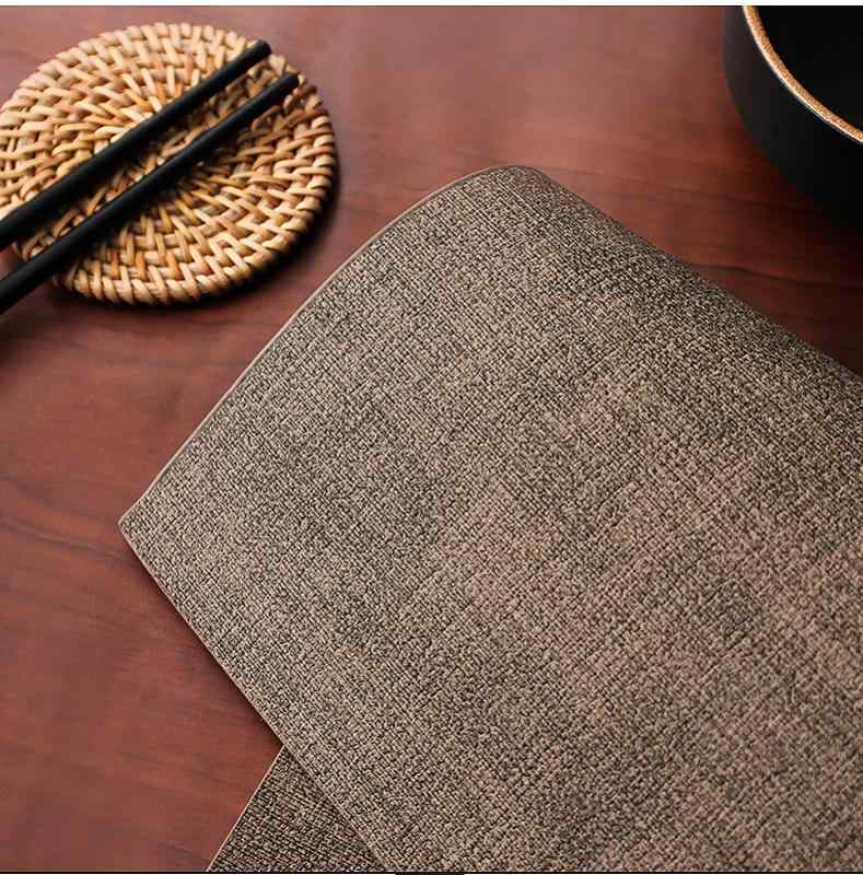 テーブルマット ランチョンマット レザー 防水 撥水 断熱 家庭用 レストラン用 ブラウン スクエア 43cm×30cm