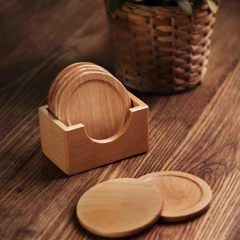 茶托 コースター 黒胡桃 木製 断熱 茶道 茶器 おしゃれ シンプル 北欧風