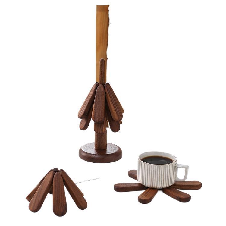 鍋敷き 木製 断熱 耐熱 まな板 カッティングボード おしゃれ かわいい 黒胡桃 ブナ サペリ材 ラウンド ..