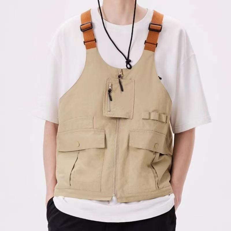 ベスト 男性用 速乾 防UV 立体ポケット 多機能 釣り 登山 キャンプ アウトドア カーキ