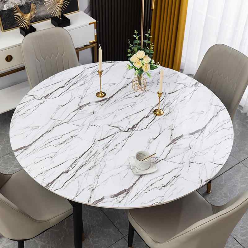 テーブルクロス 円形 撥水 撥油 PVC製 家庭用 ダイニングテーブルマット ソフト プラスチック ガラス 透明 白色玉石柄 大理石柄 アイスランド白玉 チェック柄 ひまわり柄 薄黄色 小さな花柄 緑色格子柄 墨グリーン 菱形柄 シャンパンゴールド