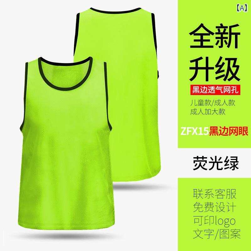 ベスト キッズ 子供用 サッカー バスケットボール 試合 練習用 スポーツウェア ポリエステル 蛍光グリーン オレンジ 草色 紫 スカイブルー レッド イエロー ブラック ホワイト マゼンタ ブルー
