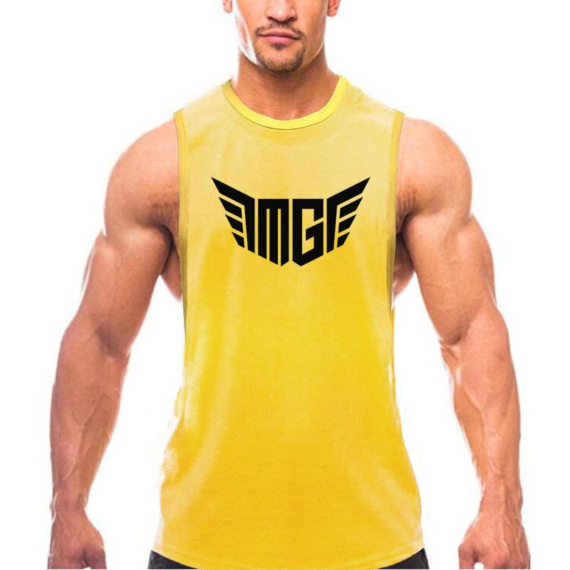 メンズ スポーツタンクトップ トレーニングウェア ポリエステル 無地 薄手 ノースリーブ トップス 運動着 ルームウェア 部屋着 筋トレ ランニング ジョギング ジム 男性用 ブラック ブルー オレンジ レッド ホワイト イエロー