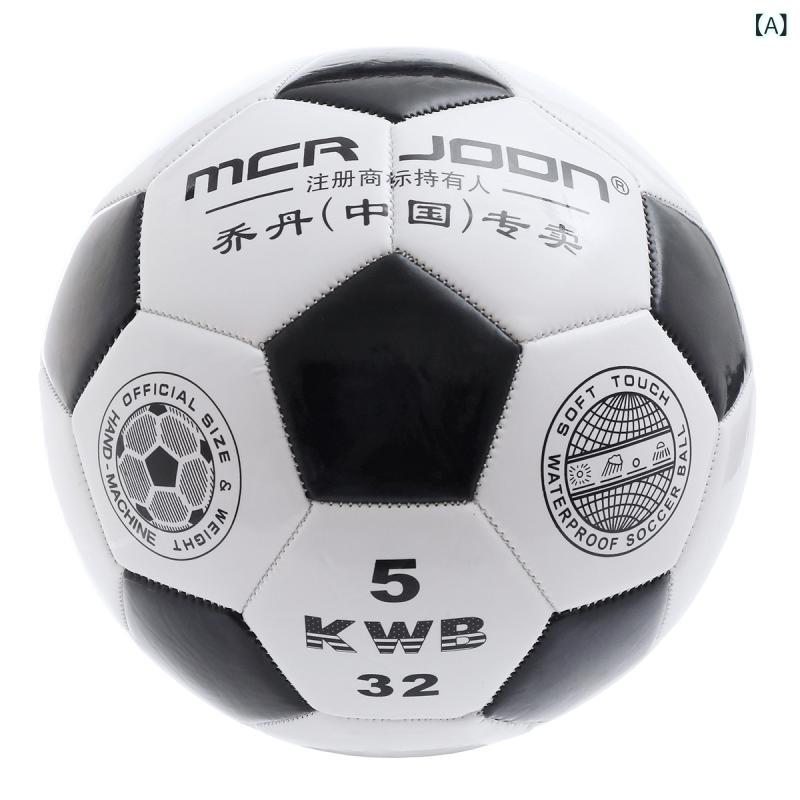 サッカーボール 5号 4号 小学生 中学生 子供 大人用 体育 試合用 PVC PU 厚手素材 黒白 黄白 青白 灰白