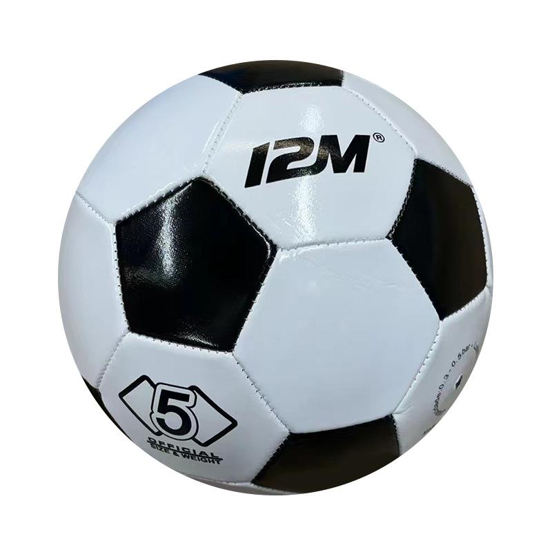 サッカーボール 5号 小学生 中学生 成人用 試合用 練習用 耐摩耗性 構造縫い サッカー用品 黒 白