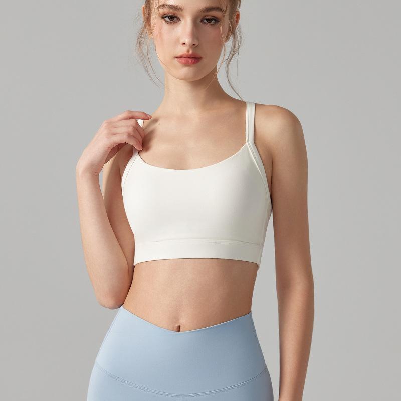 ヨガ タンクトップ レディース 固定カップ付き スポーツブラ キャミソール インナー パッド付き トップス トレーニングウェア ジムウェア ランニングウェア 明黄 米白 粉紅 ブラック 吸湿速乾 ストレッチ