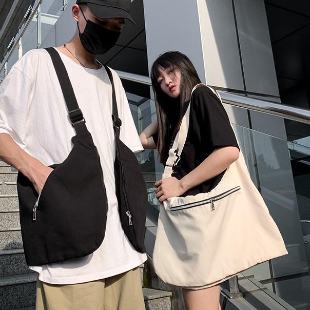 バッグ 男性用 ベスト 鞄 バックパック 収納 ショルダーバッグ 斜めがけバッグ アウトドア 旅行 耐摩耗性 ナイロン 無地 黒 白