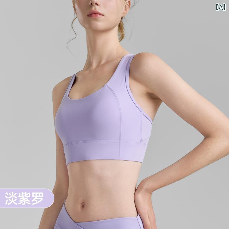 スポーツブラ レディース ヨガウェア 運動用ブラ 揺れない 美背 吸湿速乾 通気性 ノンワイヤー ホールド パッド付き ランニング フィットネス トレーニング ピラティス 伸縮性