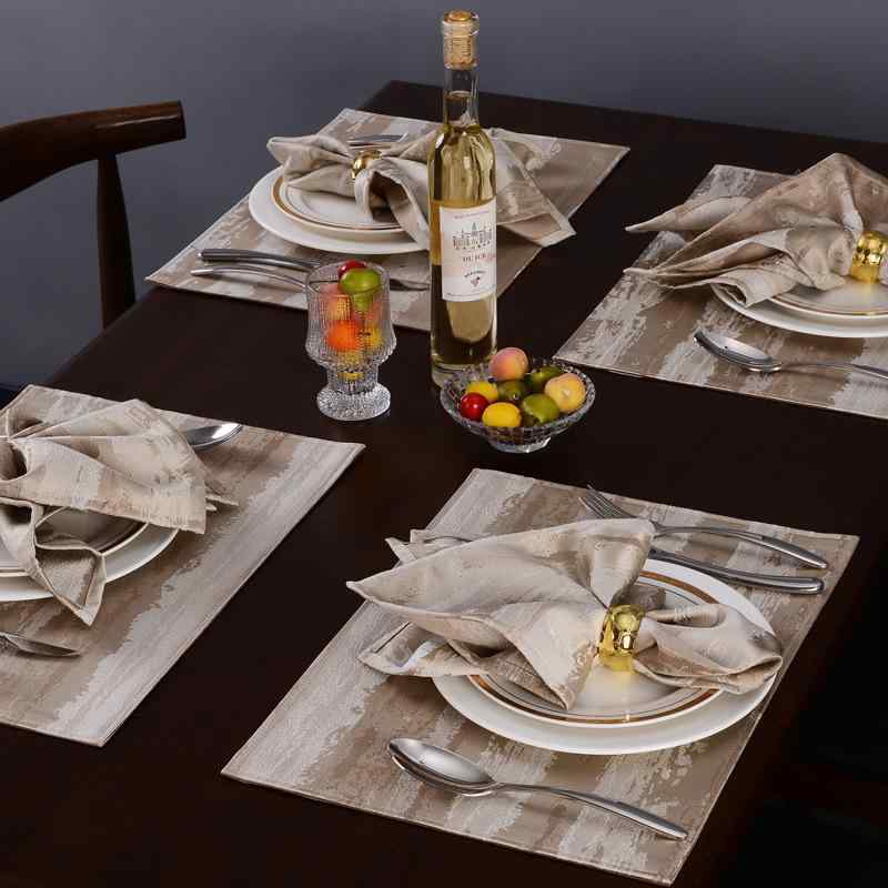 テーブルマット ランチョンマット 北欧風 布製 断熱 耐熱 水洗いOK ポリエステル 綿 花柄 モダン シンプル 30×40cm 宝藍色 酒红色 青灰色 シャンパン色