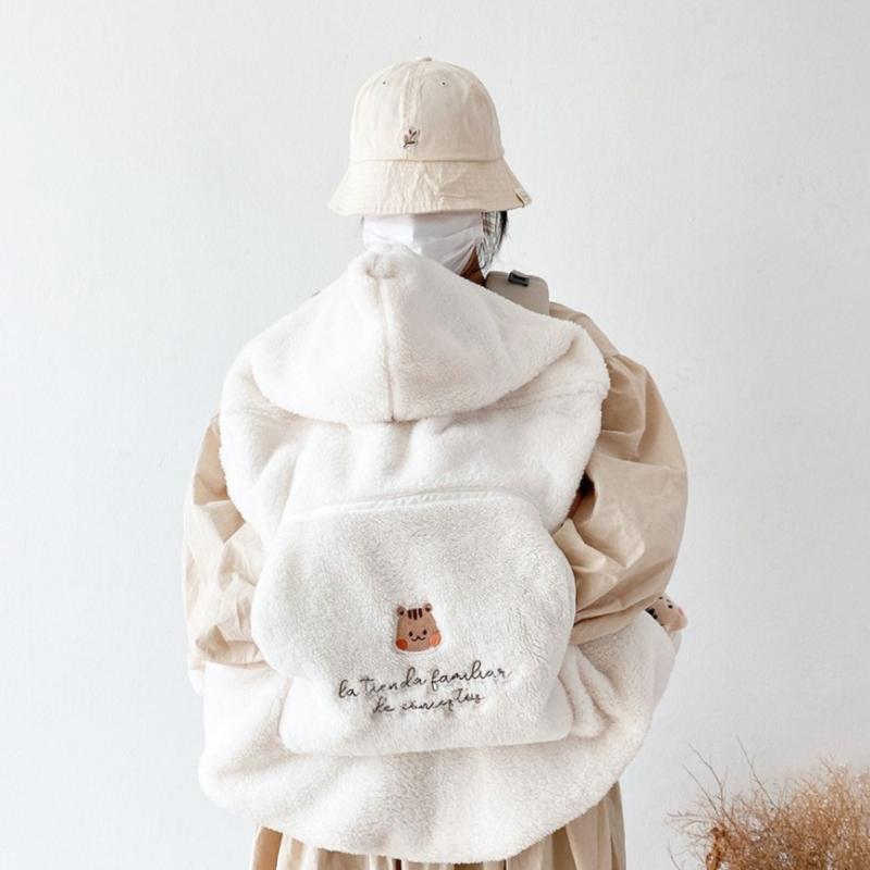 ベビー おくるみ ブランケット クマ 刺繍 フランネル 80×85cm 幼児 赤ちゃん 防寒 保温 ケープ ベビーカー 秋冬