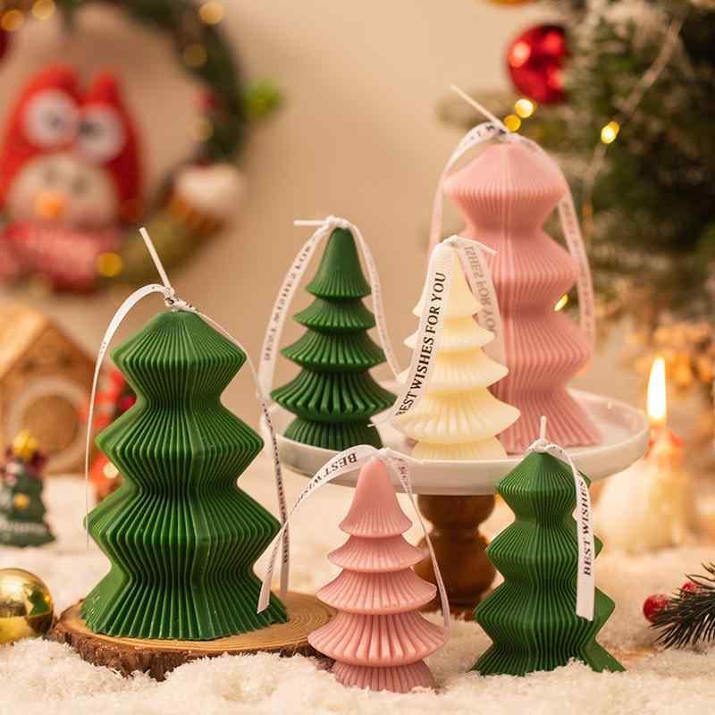 クリスマス 香薫キャンドル クリスマスツリー 円柱形 大豆ワックス アロマキャンドル ホームデコレーシ..