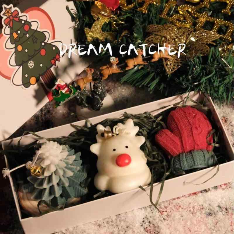 アロマキャンドル クリスマス ギフト クリスマスツリー 小鹿 手作り 大豆ワックス 香り付き おしゃれ ..