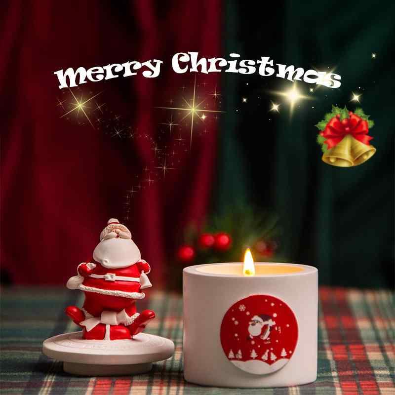 クリスマス 香薫キャンドル ギフトボックス 大豆ワックス カップ型 アロマキャンドル 彫像 癒し ラベン..