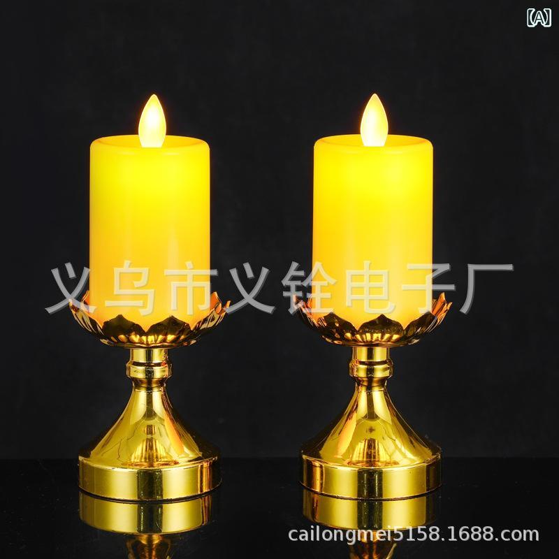 LED 蓮の花 睡蓮 電子キャンドル 電池式 ろうそく 円柱形 揺らぎ 仏具 仏壇用 照明 ライト ランタン イ..