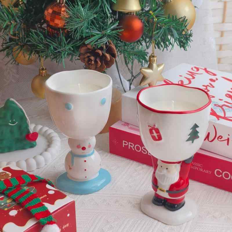 アロマキャンドル かわいい クリスマス サンタクロース 大豆ワックス ハンドメイド 室内 香り 反転パリ..