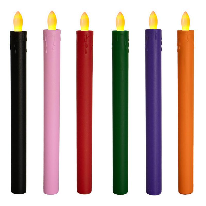 LEDキャンドル 円柱形 電子キャンドル カラー外壳 パーティー クリスマス ウェディング イベント デコ..