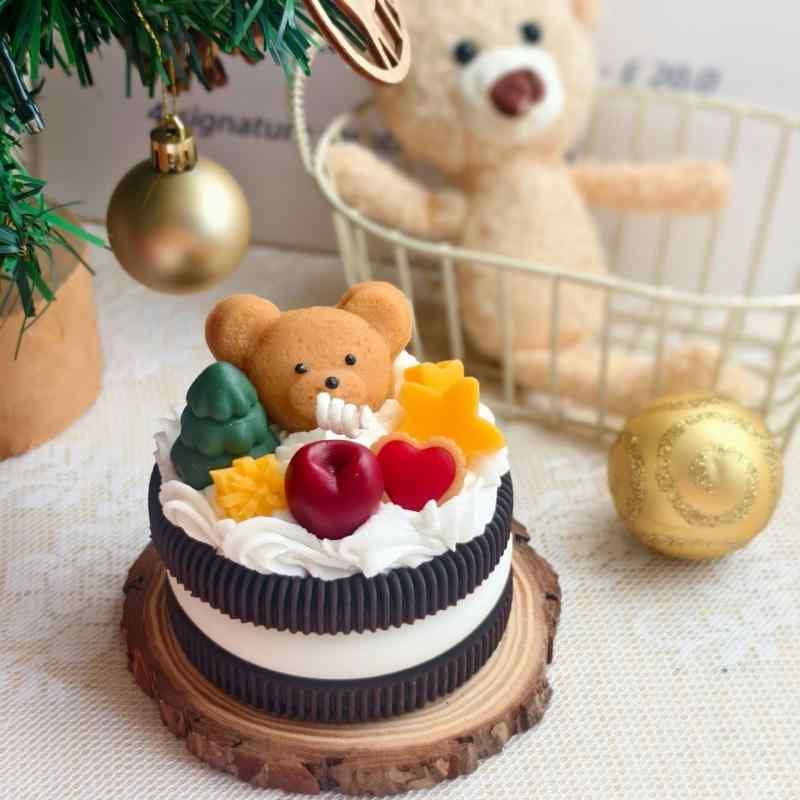 アロマキャンドル かわいい 小熊 ケーキ型 大豆ワックス 蜜蝋 手作り アロマ リラックス おしゃれ 雑貨..