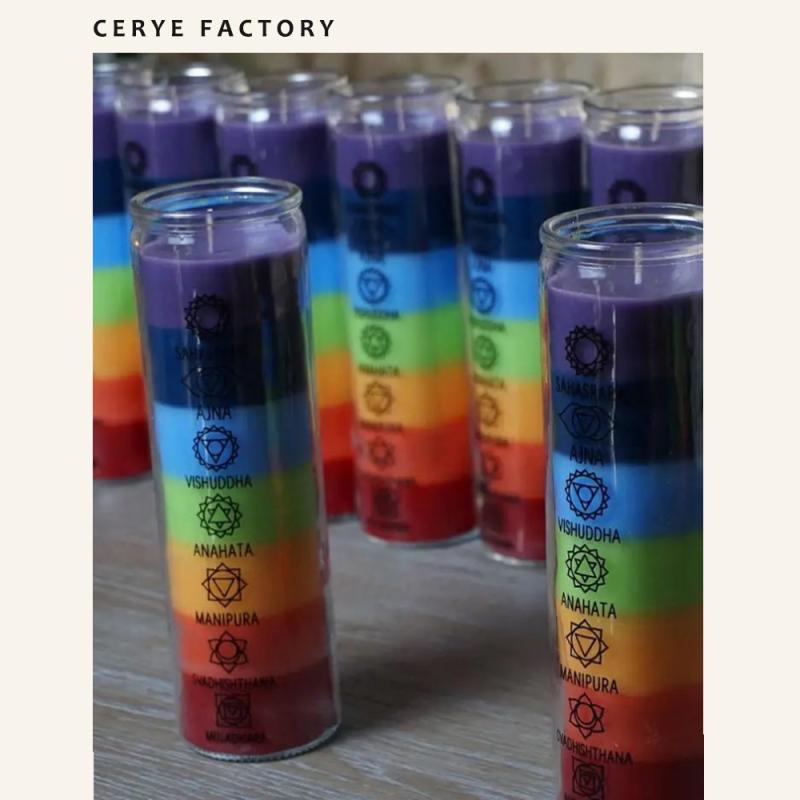 アロマキャンドル カラフル グラスジャー入り 700g 混合香 祈願 癒し リラックス ヨーロッパ 南米 東南アジア 北米 中東(3)