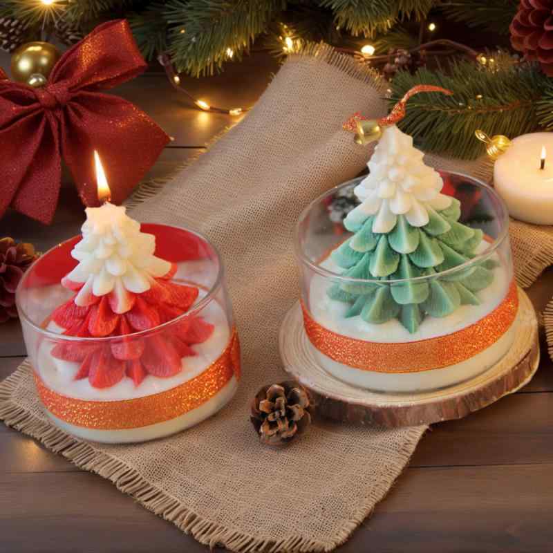 キャンドル クリスマスツリー アロマキャンドル クリスマス 飾り クリスマス 雰囲気 ギフト 雨后花园香 鼠尾草海盐香