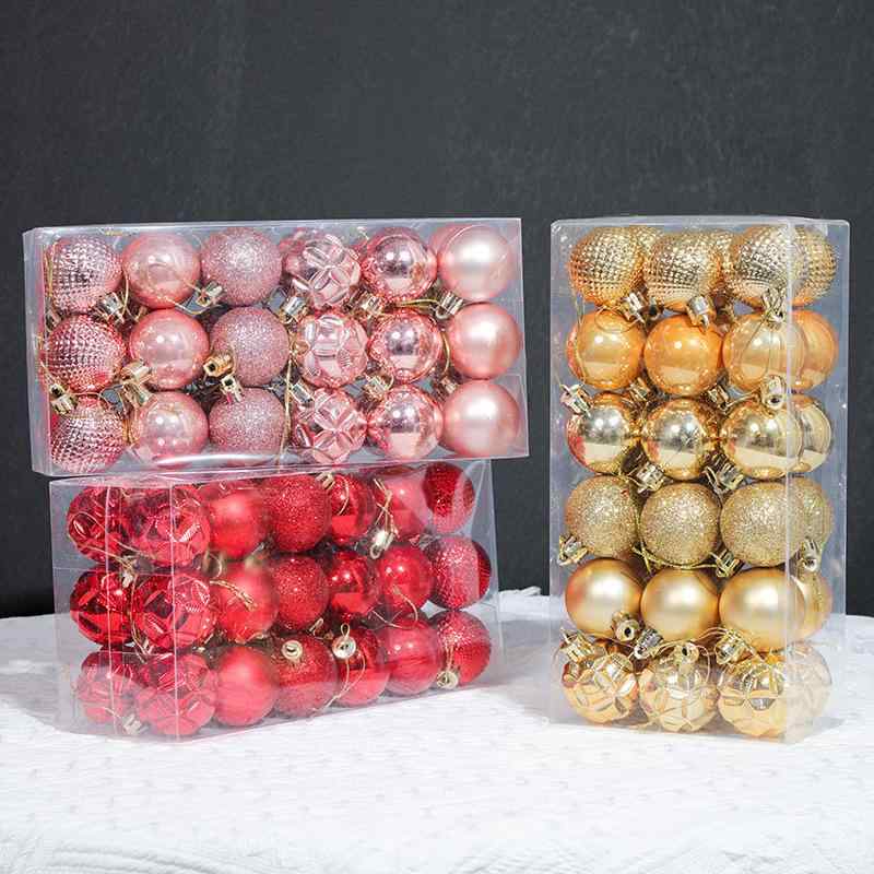 クリスマス オーナメント 赤 白 金 レッド ゴールド ローズゴールド クリスマスツリー 飾り デコレーション パーティー イベント プラスチック 電気メッキ加...