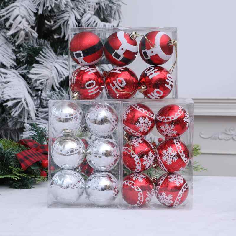 クリスマス オーナメント クリスマスボール 雪花 HO文字 電気メッキ加工 ボール 飾り付け 雑貨