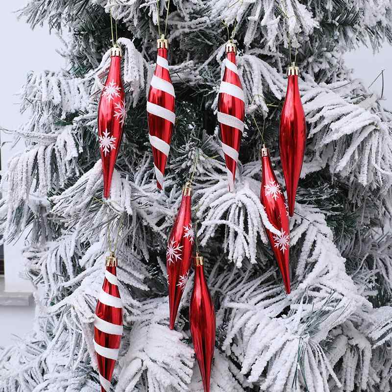 クリスマス オーナメント クリスマスツリー 装飾 吊り下げ デコレーション 電気メッキ加工 プラスチック レッド ブラック(3)