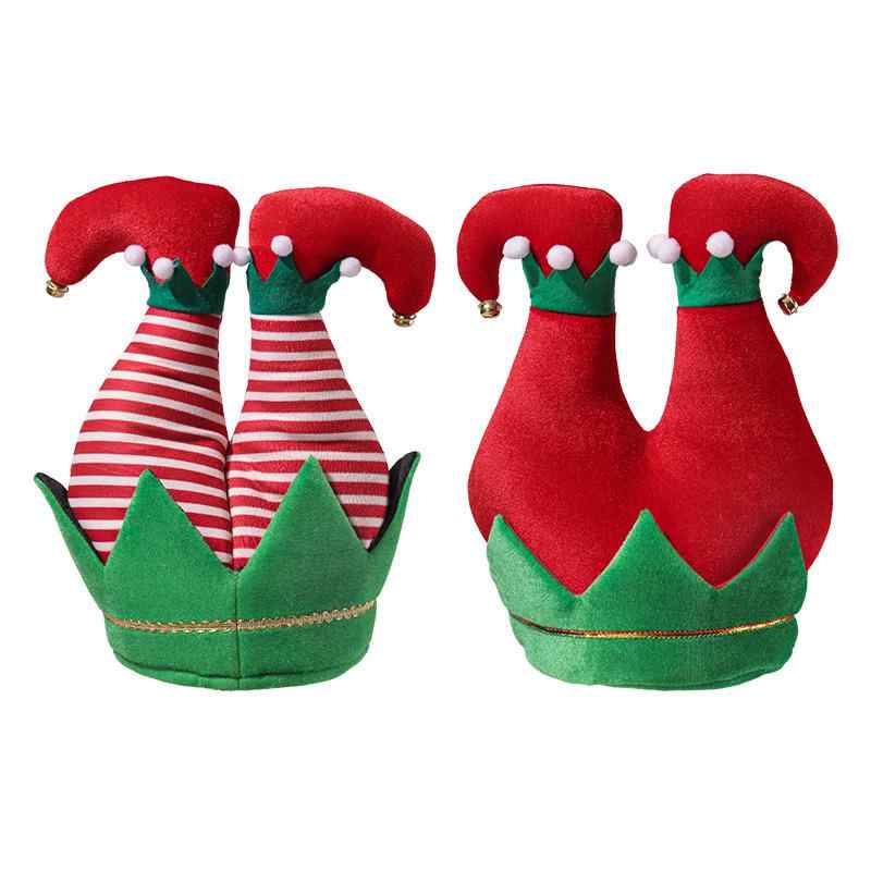 クリスマス 帽子 パーティー デコレーション 緑 モンスター ニット帽 コスプレ イベント 大赤色 ストライプ 無地
