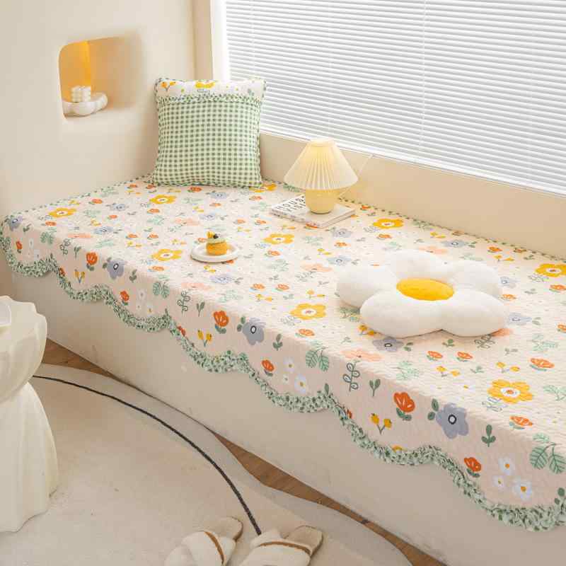 飘窗垫 韓国風 純綿 木綿 キルティング イヤーマフ付き 滑り止め付き 畳 和室 寝室 リビング 子供部屋 ..