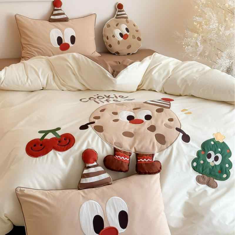 布団カバーセット 学生 子供部屋 キャラクター風 刺繍 綿100% ベッドカバー Sサイズ Mサイズ Lサイズ ..