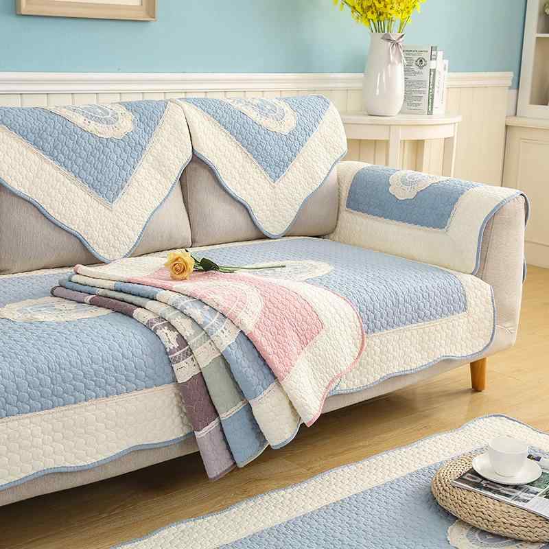 ソファパッド レース コットン 布製 北欧風 全綿 滑り止め ソファカバー 座布団 背もたれ 肘掛け フロ..