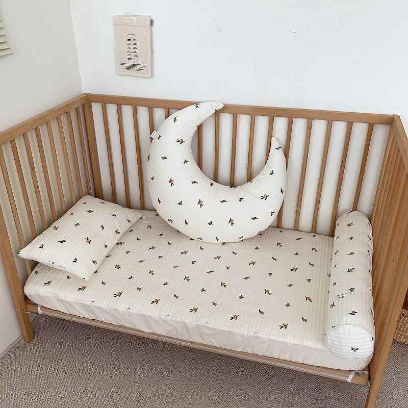 ベビー ベッドカバー ＆ 枕 韓国風 ins風 60支 綿 キルティング 刺繍 かわいい 枇杷 ウサギ クマ 星 月..