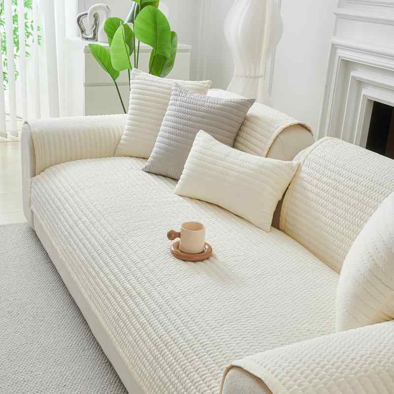 ソファパッド レディース 綿 ストライプ 無地 滑り止め チェアパッド クッション 70×70cm 70×120cm 70×..