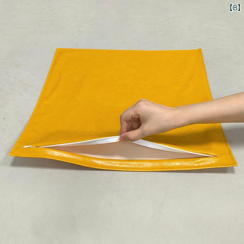 クッション カバー 枕カバー ソファ 背もたれ 焦橙色 明黄色 翡翠緑 浅驼色 酒紅色 棕黄色 ブラック 黒色 ドリルブルー 45cm 50cm 60cm レザー風