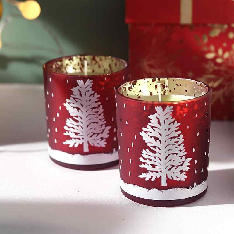 アロマキャンドル クリスマスツリー レッド 大豆ワックス 香り付き 円柱形 摆件 リラックス 癒し ギフト