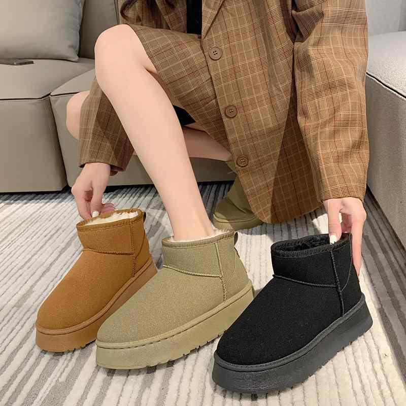 雪地靴 レディース 暖か 厚底 ハイカット 磨砂 スノーブーツ 撥水 防滑 保温 ボア ラウンドトゥ カジュ..