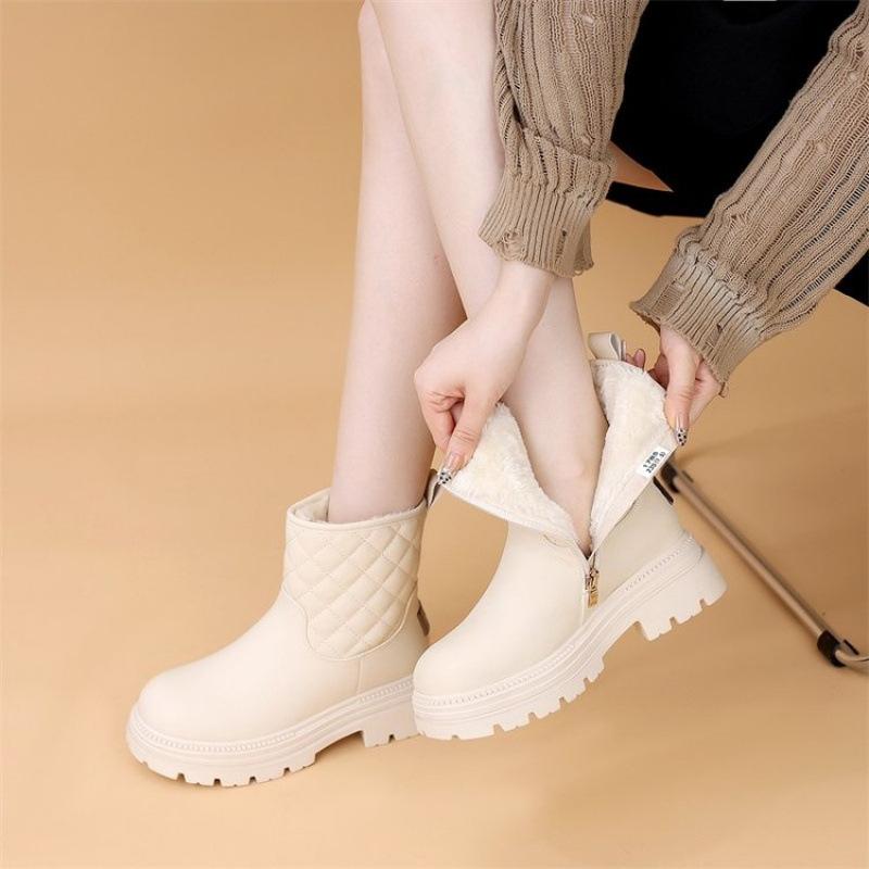 ブーツ レディース 秋冬 厚底 防水 滑り止め あったか ショートブーツ 歩きやすい 疲れにくい スノーブ..