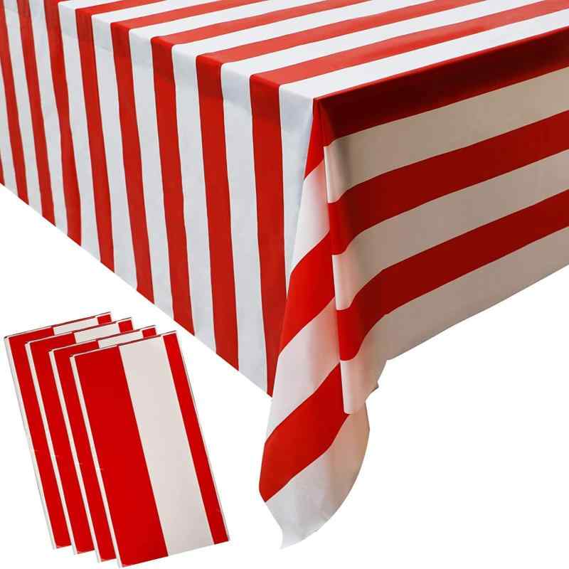 テーブルクロス 赤白ストライプ パーティー イベント クリスマス 宴会 テーブル装飾 長方形 137x274cm