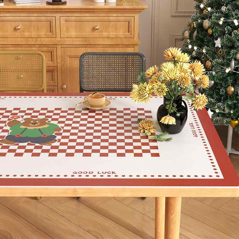テーブルクロス クリスマス レディース 防水 防油 レッド 撥水 耐熱 傷防止 テーブルマット ティーテー..