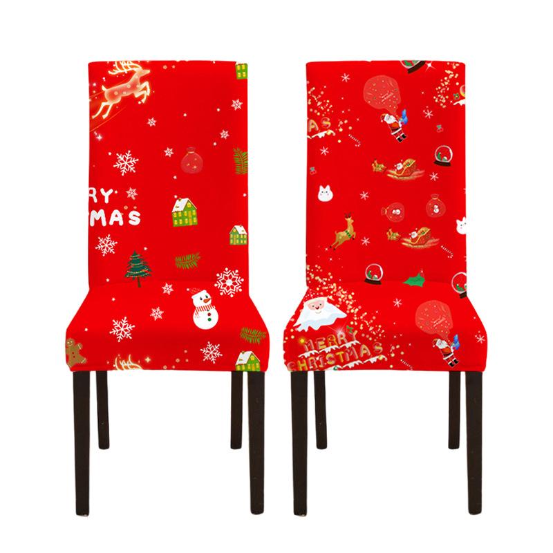 椅子カバー ダイニングチェアカバー 伸縮性 ポリエステル製 フルカバー 傷防止 防塵 クリスマスツリー ..