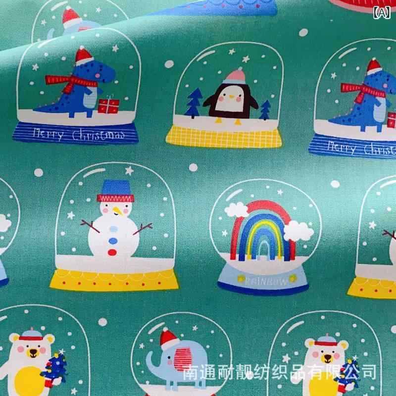 生地・布地 ベビー・子供用 クリスマス柄 綿100％ 斜め織り テーブルクロス 160cm幅 春夏