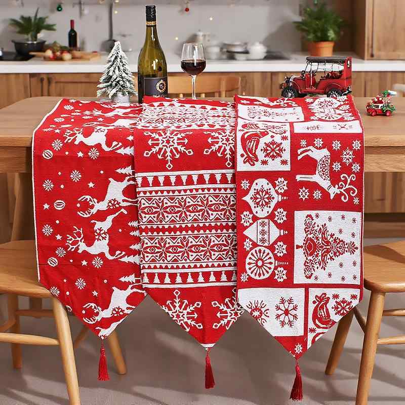 テーブルクロス クリスマス テーブルランナー ニット 欧米風 キッチン ダイニング 装飾 テーブル フラ..