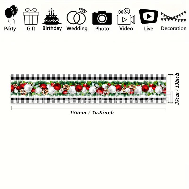 テーブルクロス クリスマス テーブルランナー 飾り付け 旗 卓上 フラッグ ポリエステル