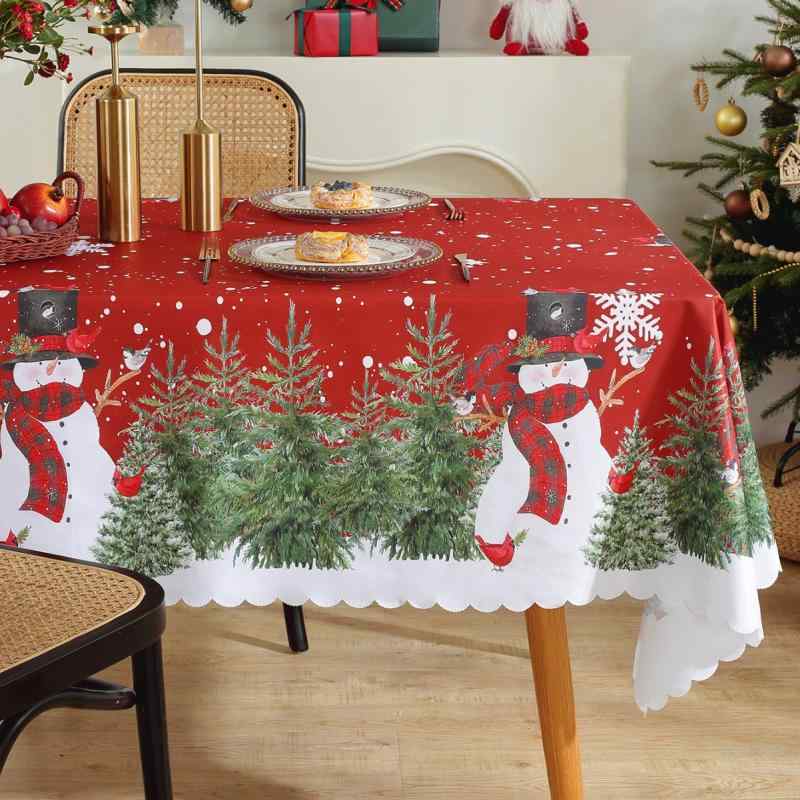 テーブルクロス 長方形 防水 防塵 クリスマス柄 テーブルカバー ティーテーブル ダイニング 美化 装飾 ..
