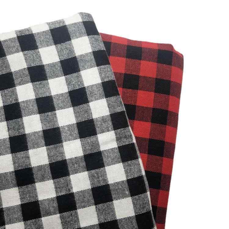 生地 織物 格子柄 タータンチェック ネル起毛 綾織り ポリエステル 綿 布地 幅145cm 秋冬 ブラック ピ..