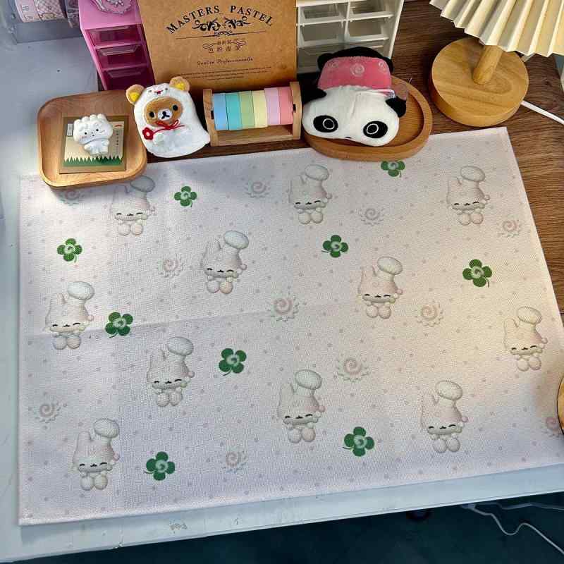 テーブルマット かわいい 古いスタイルの卓上装飾 和風 学習机用クロス トマト パンダ コットン リネン