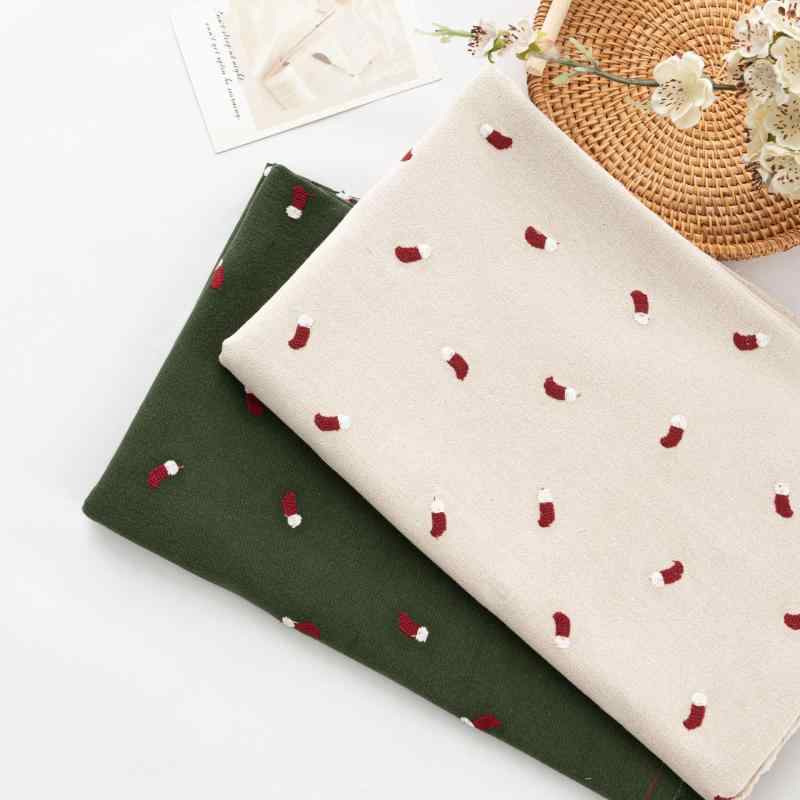 生地・布地 クリスマス柄 コットンリネン バッグ ソファ クッション カバー 春夏