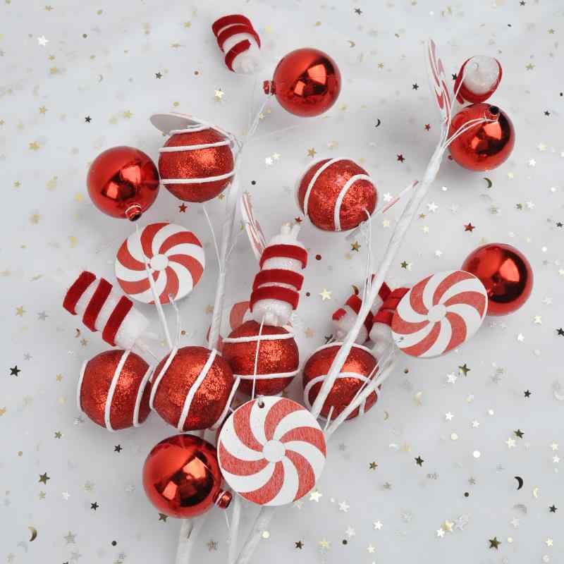 クリスマス オーナメント 赤 白 緑 斑点 ボール クリスマスツリー デコレーション 手描き クリスマス 飾り