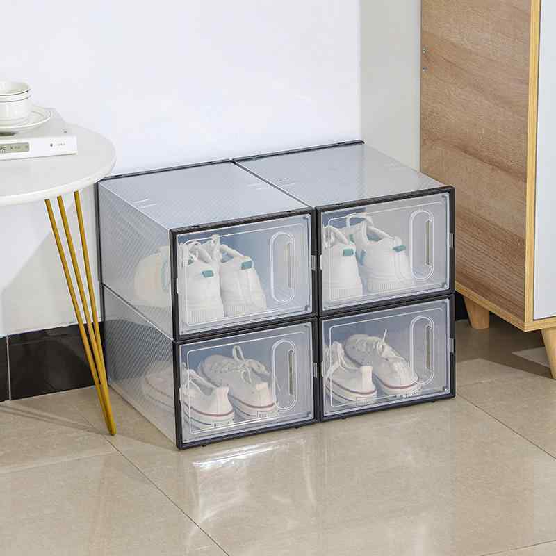 シューズラック 透明 シューズボックス 組み立て式 玄関収納 靴箱 下駄箱 靴収納 整理 防塵 折りたたみ..