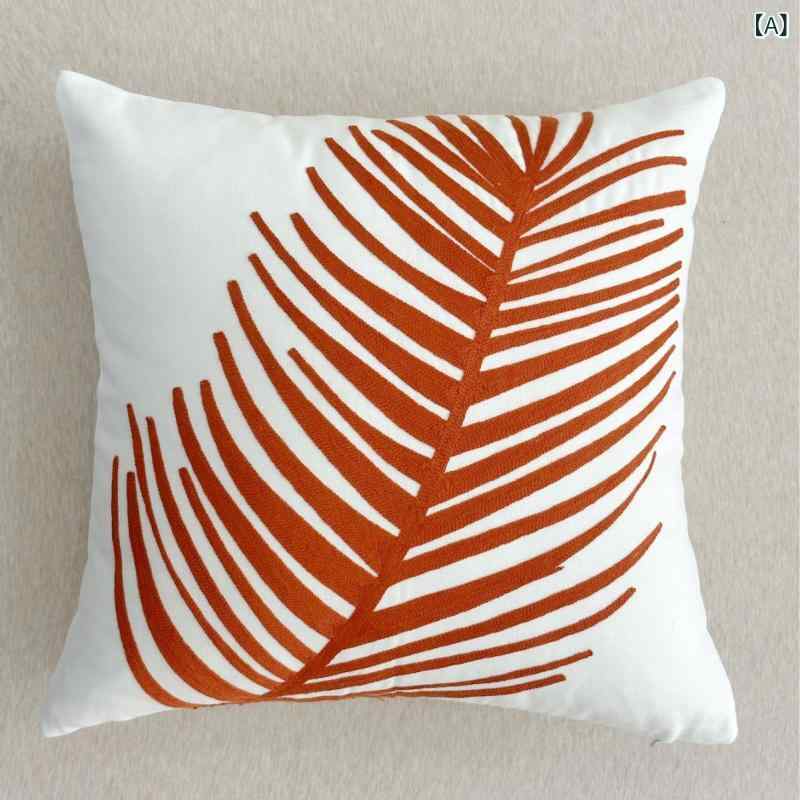 クッション クッションカバー 北欧風 リーフ柄 ベッドルーム ソファ 椅子 リビング 45×45cm