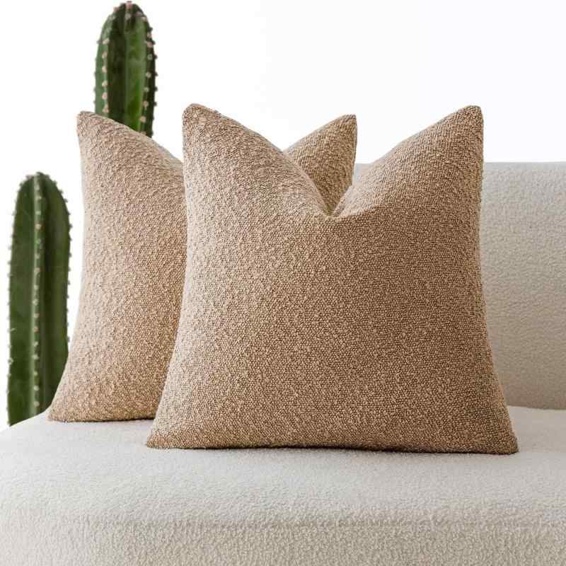 クッション 北欧 ミニマル 羊毛風 シェルパ風 パイル ベッドルーム ソファ 抱き枕 45x45cm カスタマイズ可能 ホワイト レッドブラウン キャメル カーキ グレー レッド ワインレッド ブルー ライトグレー ブラック アイボリー グリーン ダーク